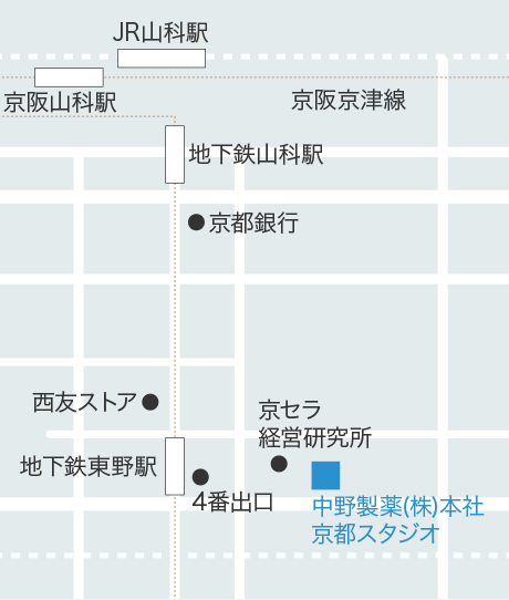 〒607-8141　京都市山科区東野北井ノ上町6番地の20 tel.075-581-1191（代）